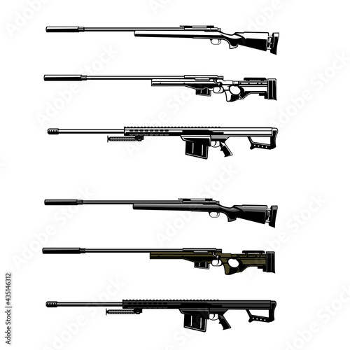 Sniper set vector illustration