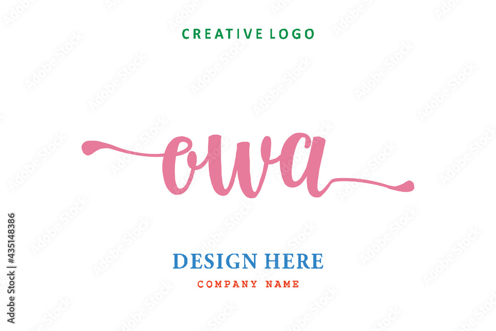 OWA lettering logo is simple, easy to understand and authoritative - obrazy, fototapety, plakaty 