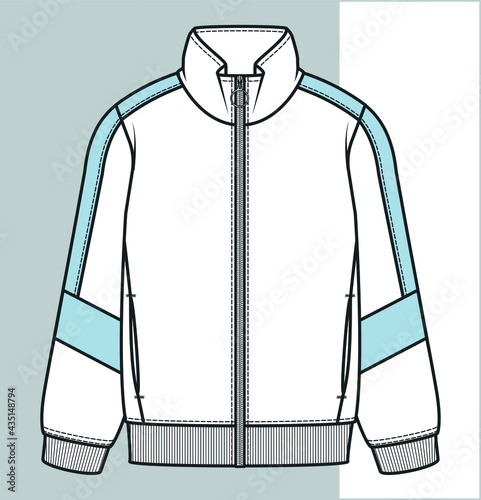 Zipper Sweatshirt Design Template Vector. Sweatshirt fashion flat sketch. isolated sweatshirt sketch in your fashion collection will be a great start.