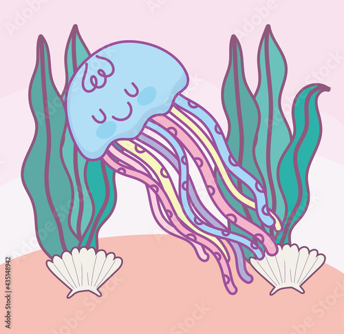cute jellyfish undersea