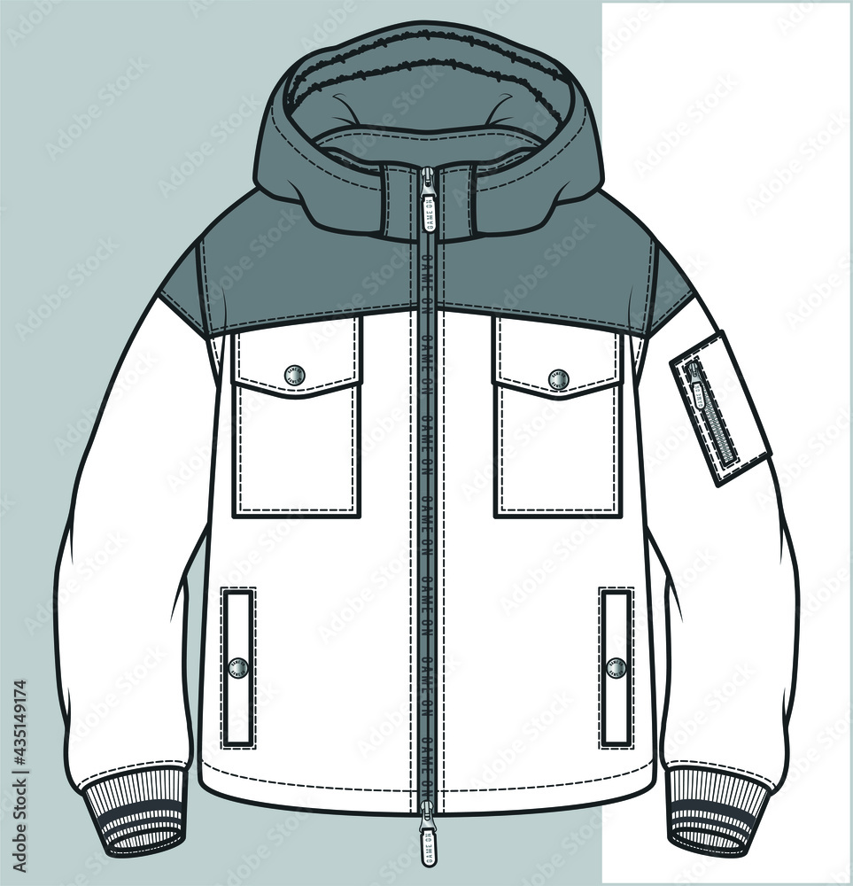 Premium Vector  Open zip jacket flat sketch vector