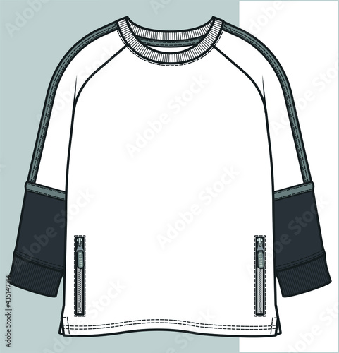 Shirt flat sketch for boys. Shirt vector
