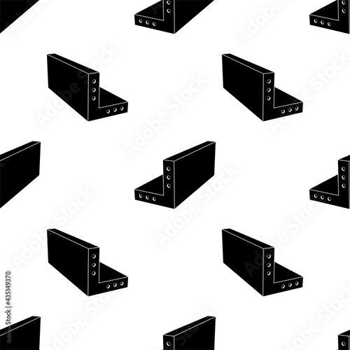 Mounting Angle Metal Bracket Icon Seamless Pattern, L Shape Shelf Bracket