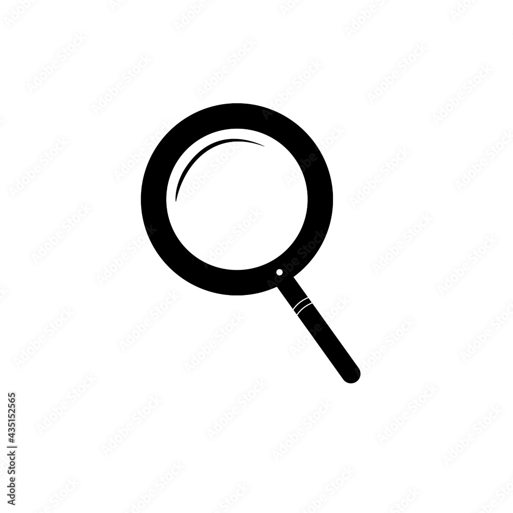 Vector magnifying glass icon with reflection.
Vector magnifying glass icon with reflection.