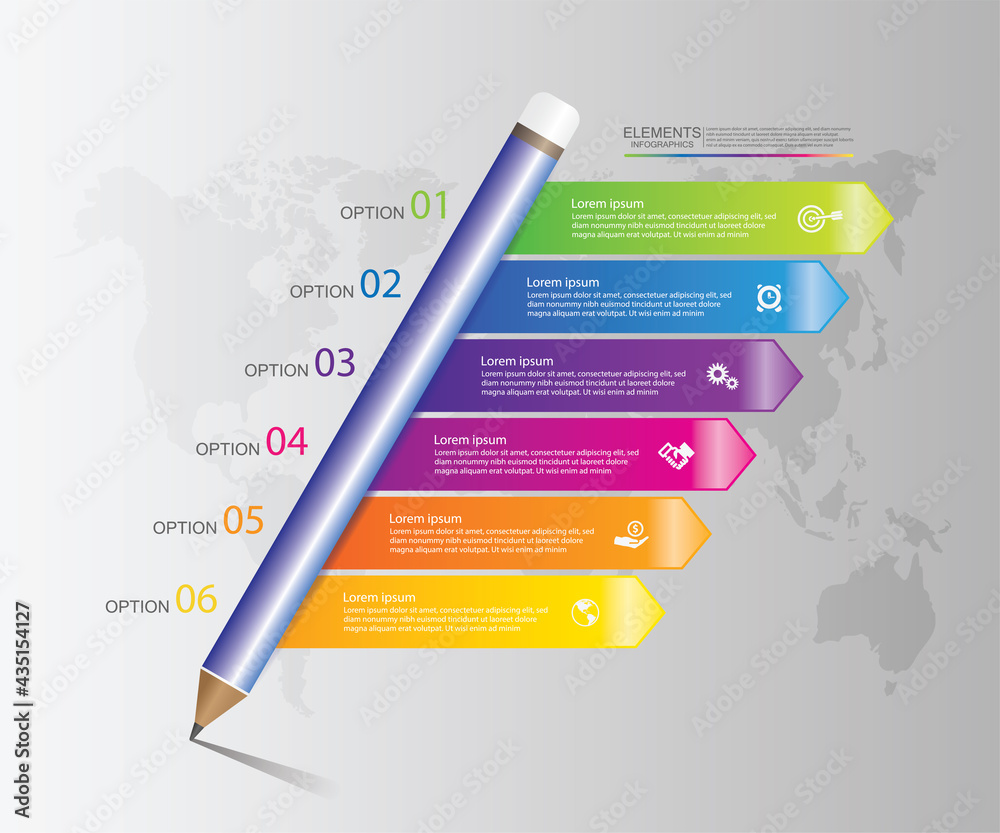 Gradient presentation business infographic elements with 6 step
Gradient presentation business infographic elements with 6 step