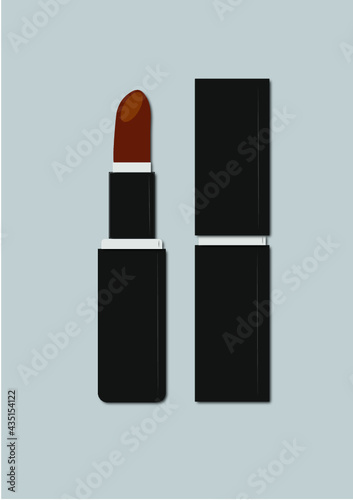 Lápiz labial. Ilustracion Lápiz labial. Maquillaje. Make up. Vector. Dibujo. Icono. Cosmeticos.
