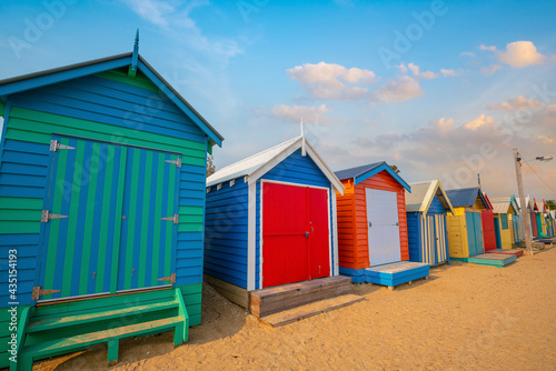 Colorful Beach House at Brighton Beach in Melbourne Australia © f11photo