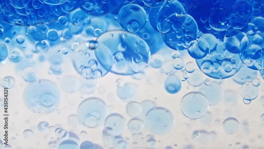 Macro Shot of Various Air Bubbles in Water Rising up on Light White Background. Oxygen Bubbles in Clear Blue Water. Mineral Water. Water Enriched With Oxygen. Slow Motion. High quality FullHD footage Macro Shot of Various Air Bubbles in Water Rising up on Light White Background. Oxygen Bubbles in Clear Blue Water. Mineral Water. Water Enriched With Oxygen. Slow Motion. High quality FullHD footage