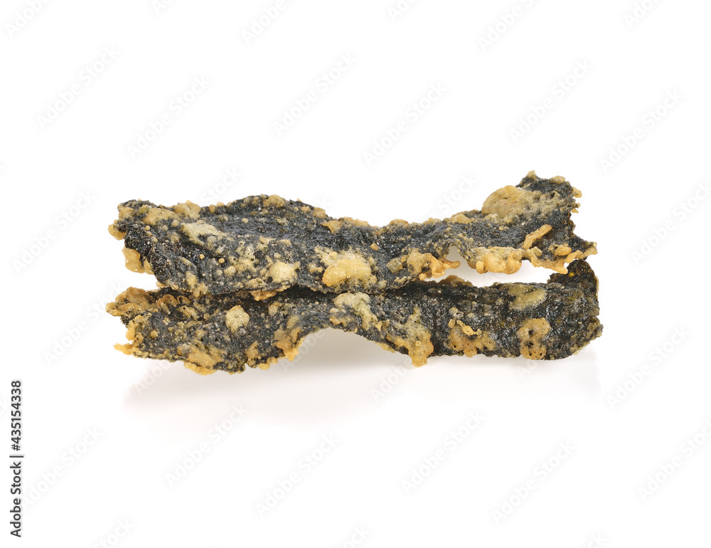 Crispy seaweed isolated on white background. Crispy seaweed isolated on white background.