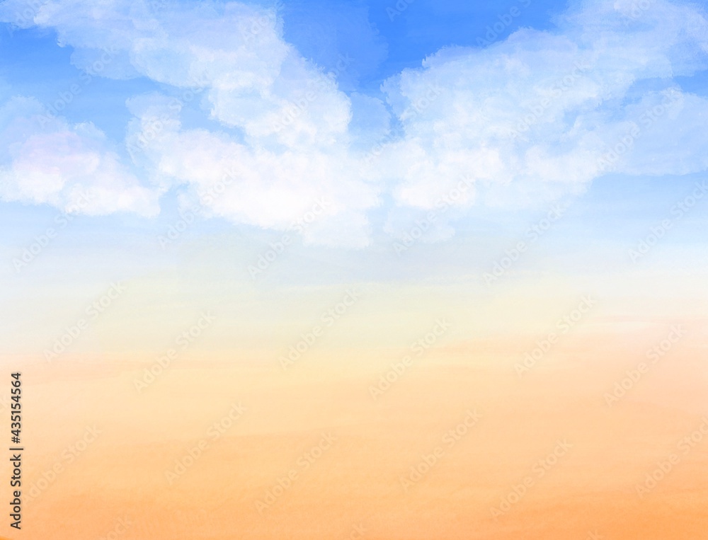Fototapeta premium 青とオレンジ色の夕焼け朝焼け空