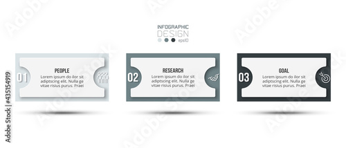 Infographic business template with step or option design.