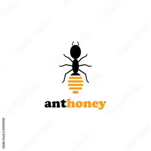 honey ant logo design. two element combination logo photo