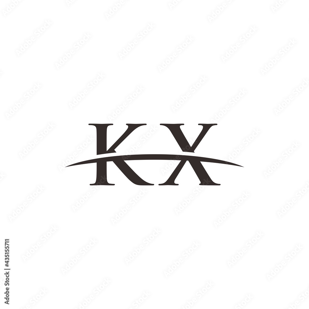 KX initial swoosh horizon, company logo design inspiration