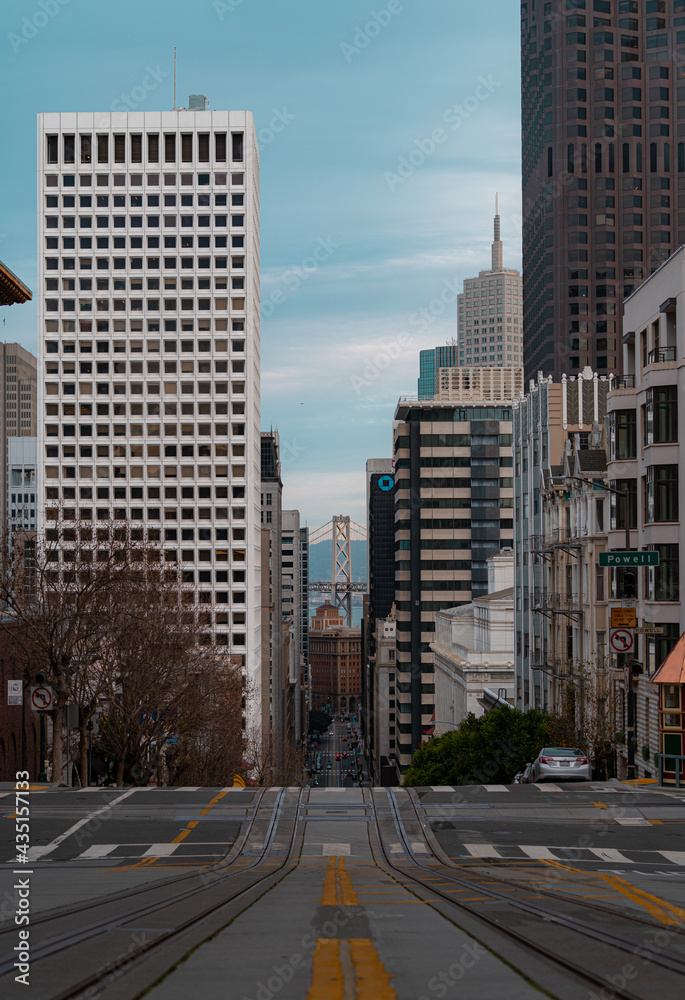 The famous California Street View in San Francisco The famous California Street View in San Francisco