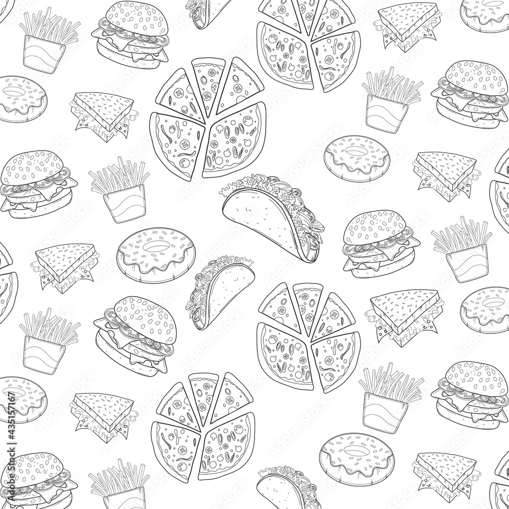one line foods pattern
