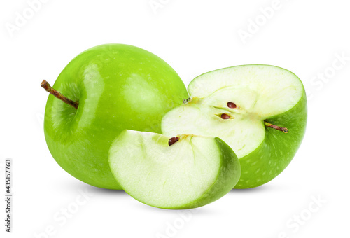 Green apple on white
