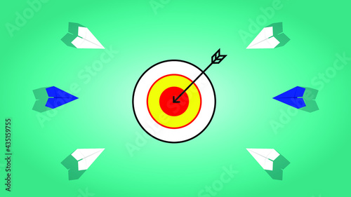 paper plane in one direction business target background, Business target or goal success and winner concept.