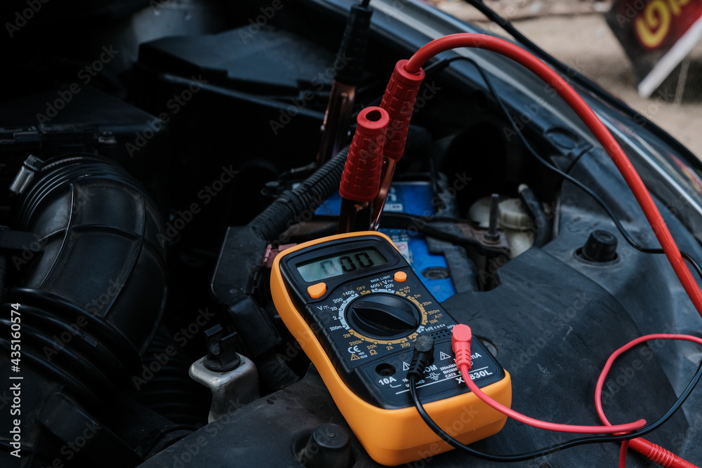 Battery car check with electric meter