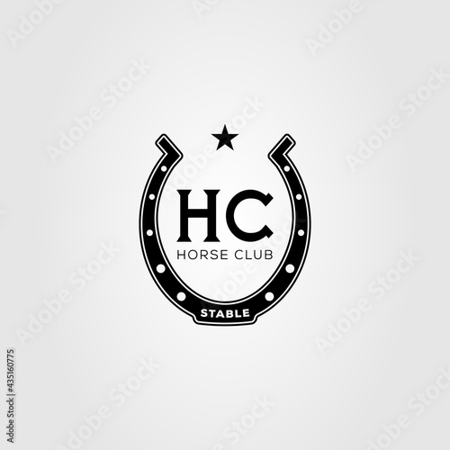 horse shoe stable logo vector illustration design