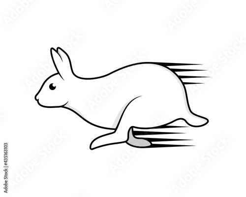 Running rabbit vector illustration logo