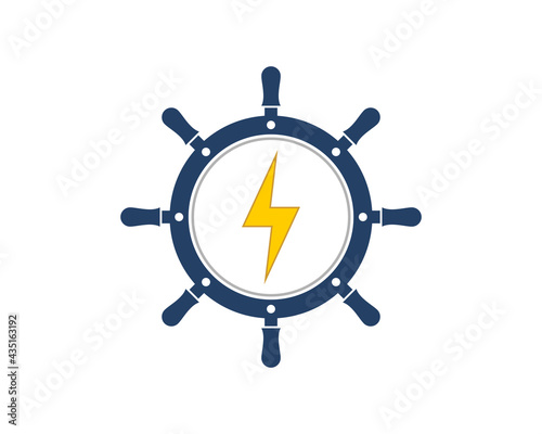 Ship steering wheel with electrical energy inside