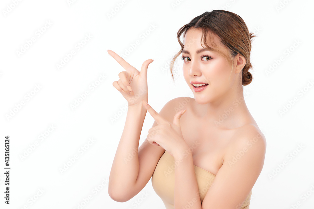 Beautiful young asian woman with clean fresh skin on white background, Face care, Facial treatment, Cosmetology, beauty and spa, Asian women portrait Beautiful young asian woman with clean fresh skin on white background, Face care, Facial treatment, Cosmetology, beauty and spa, Asian women portrait