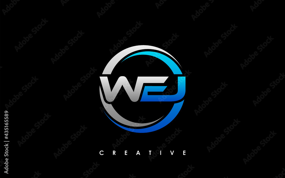 WEJ Letter Initial Logo Design Template Vector Illustration - obrazy, fototapety, plakaty 