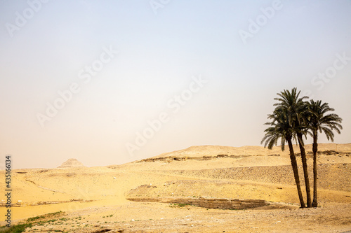 View to desert and pyramid of Djoser