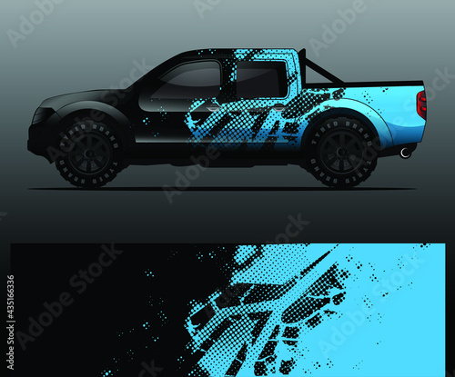 Truck decal graphic wrap vector, abstract background