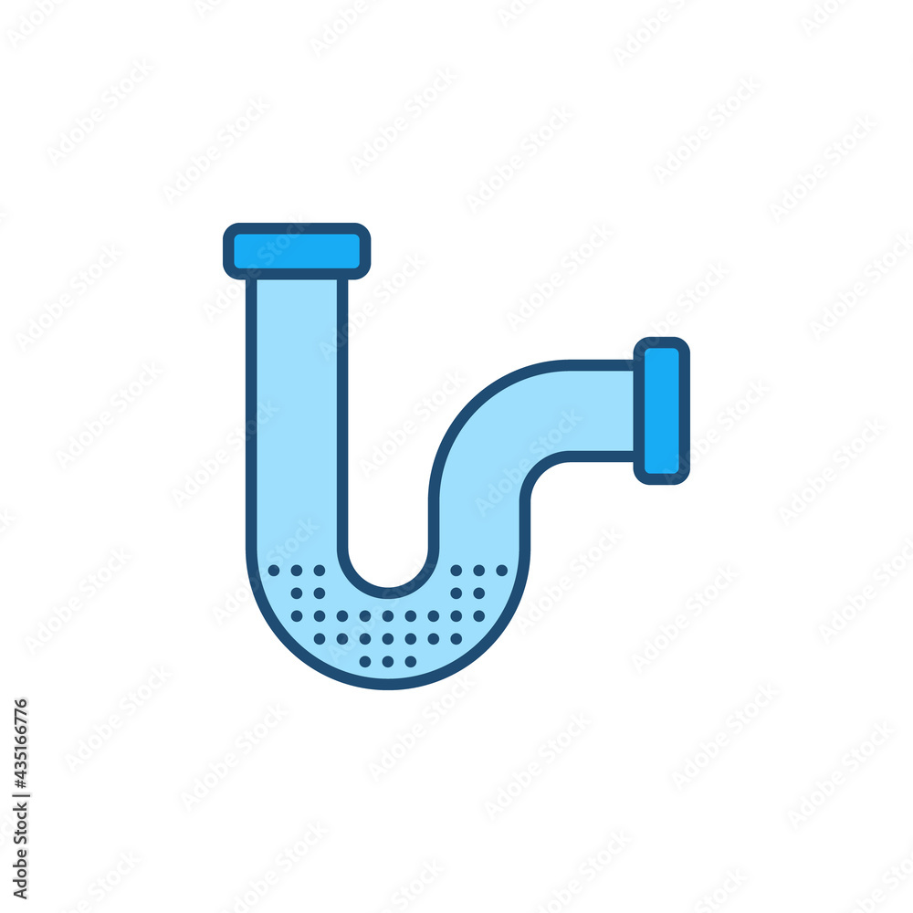 Pipe Blockage blue icon - Blocked Pipes vector sign Pipe Blockage blue icon - Blocked Pipes vector sign