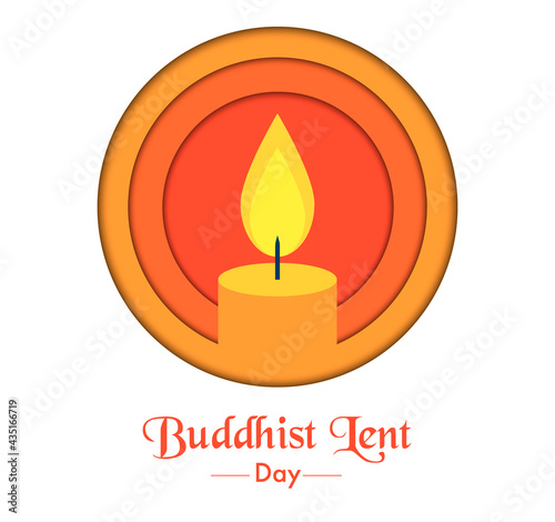 Buddhist Lent Day Candle Circle Paper 