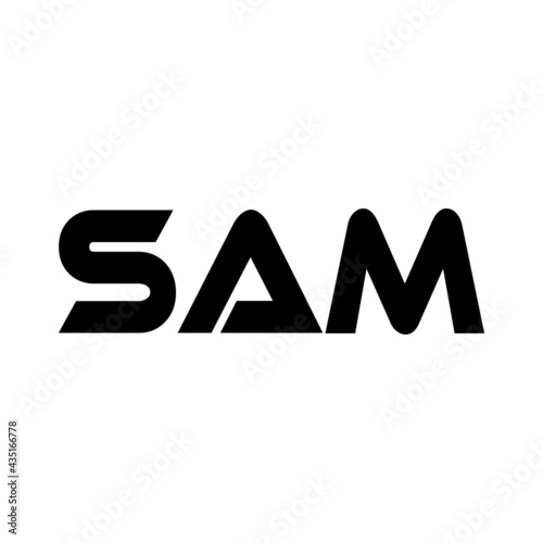 SAM letter logo design with white background in illustrator, vector logo modern alphabet font overlap style. calligraphy designs for logo, Poster, Invitation, photo