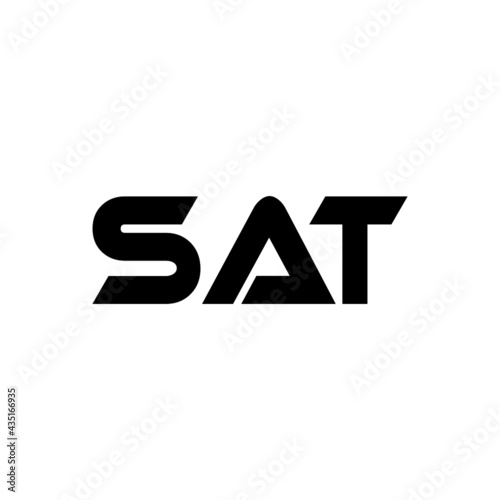 SAT letter logo design with white background in illustrator, vector logo modern alphabet font overlap style. calligraphy designs for logo, Poster, Invitation,