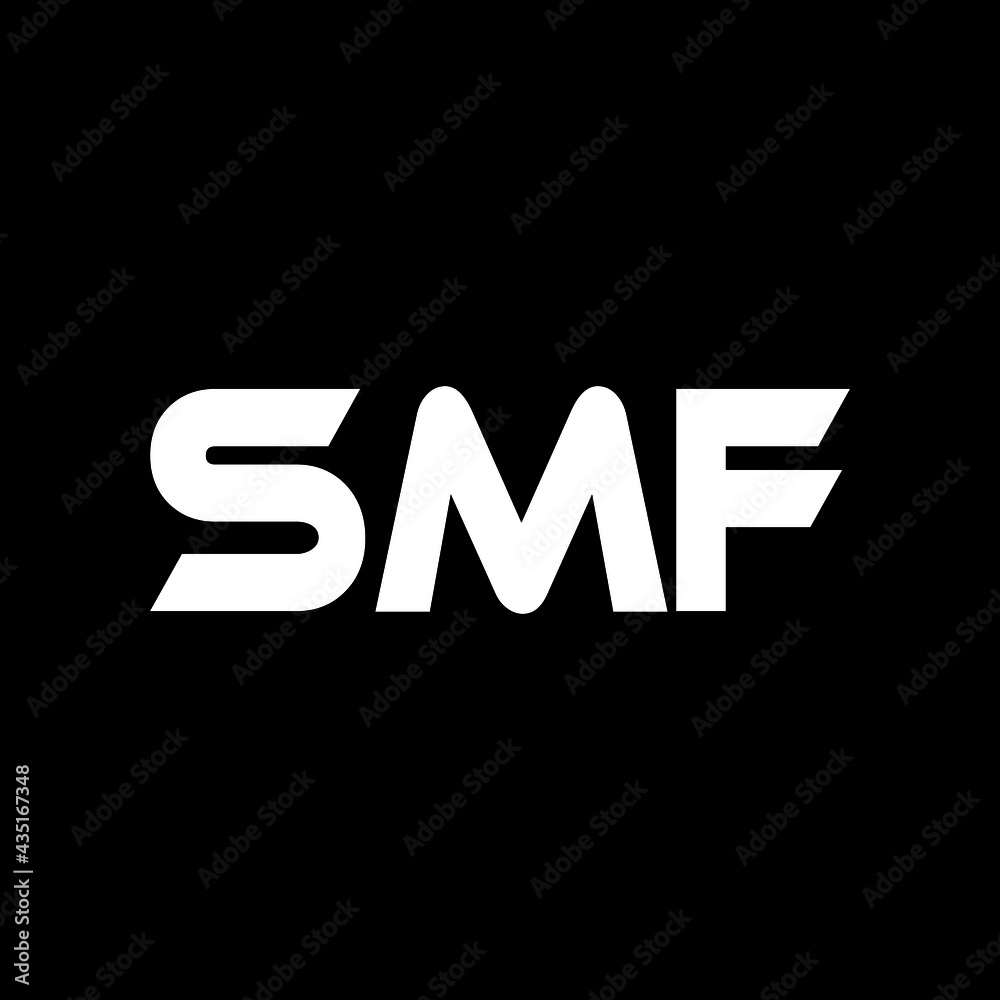 SMF letter logo design with black background in illustrator, vector logo modern alphabet font overlap style. calligraphy designs for logo, Poster, Invitation, ... See More