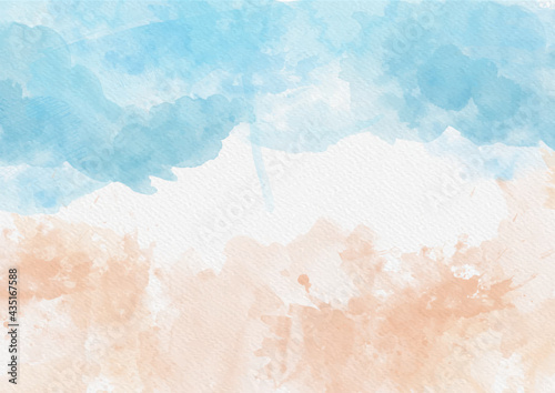 Watercolour summer beach background