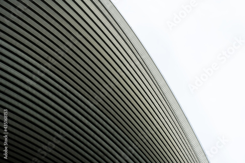 contemporary grey metal curve architecture on white background