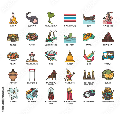 Thailand symbol, Thin Line and Pixel Perfect Icons