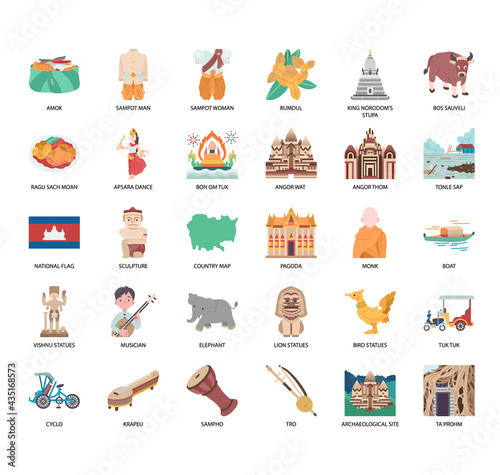 Cambodia symbol , Thin Line and Pixel Perfect Icons photo