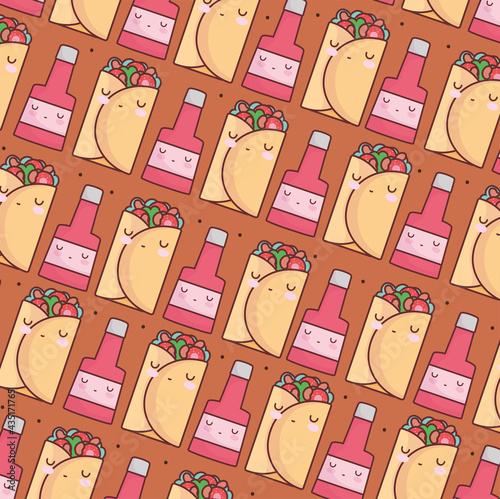 cartoon burrito sauce pattern