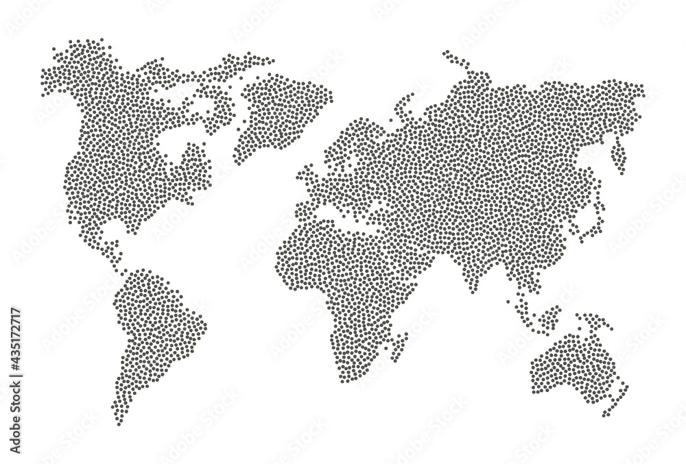 Obraz premium Dotted world map. Abstract infographic isolated vector worldmap