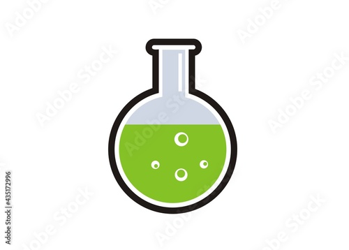 Rounded laboratory tube simple illustration