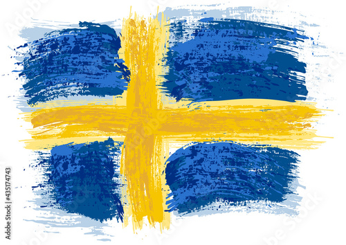 Swedish Flag Painted with a...