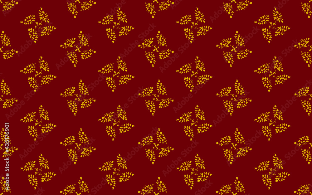 Golden yellow pattern on red background Contemporary Abstract Stilmod Pattern Design For fabric patterns and more