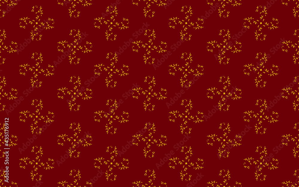 Golden yellow pattern on red background Contemporary Abstract Stilmod Pattern Design For fabric patterns and more