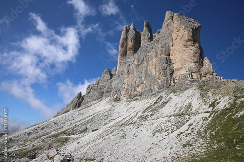 View of the Tre Cime in the Dolomite Mountains, Italy © Takashi