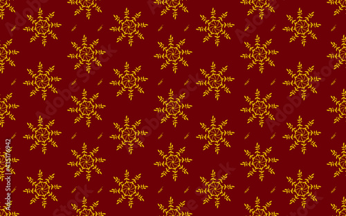 Golden yellow pattern on red background Contemporary Abstract Stilmod Pattern Design For fabric patterns and more