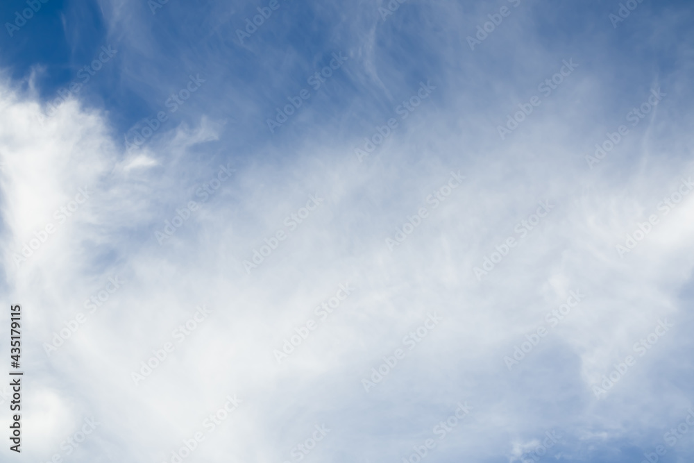 Obraz premium Clouds with blue sky background. abstract white fluffy clear ozone air in morning day. nature wallpaper or environment concept.