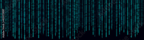 Matrix style background. Abstract futuristic cyberspace with binary code. Falling numbers. Vector illustration