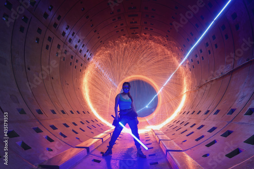Underground tunnel for the subway