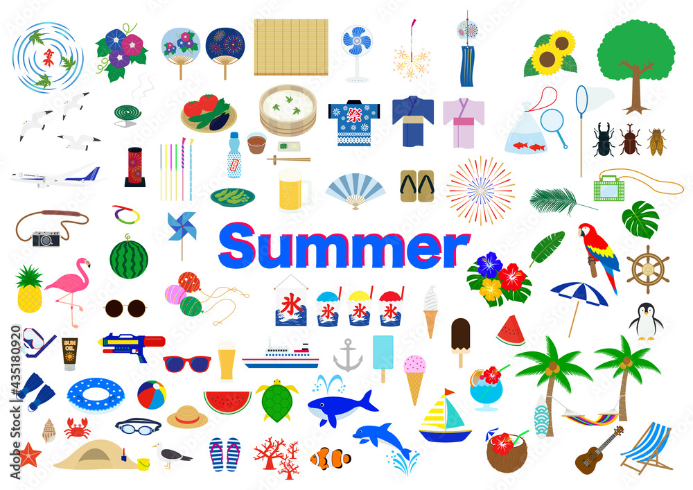 Summer icon set